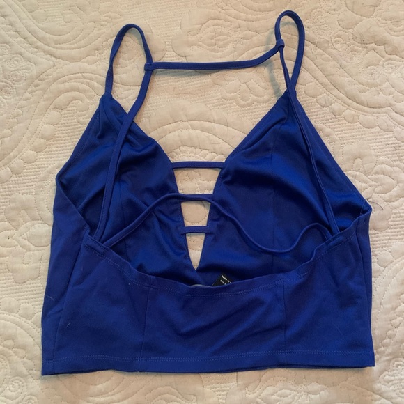 Blue Crop Top Tank - Picture 2 of 3